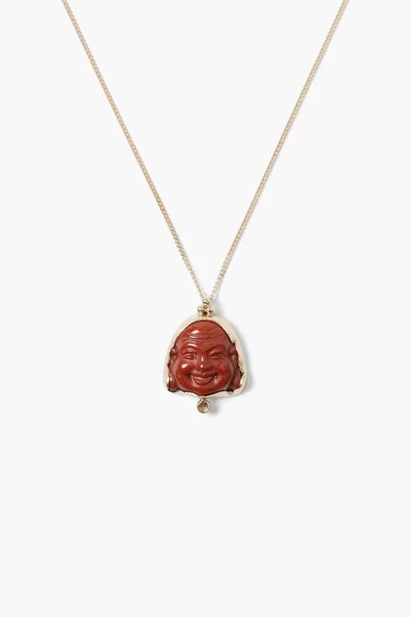 Chan Luu 14K Buddha Necklace Red Jasper Outlet