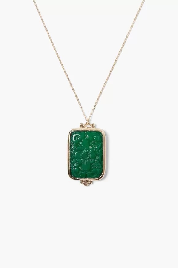 Chan Luu 14K Gardenia Necklace Green Quartz Fashion