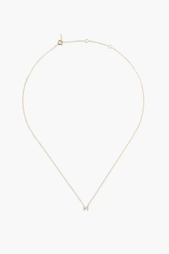 Chan Luu 14K Gold And White Diamond Initial Necklace Cheap