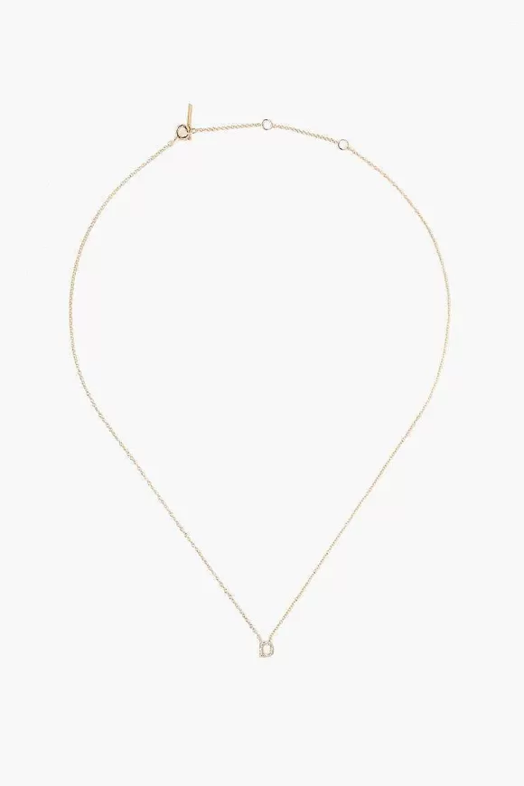 Chan Luu 14K Gold And White Diamond Initial Necklace Cheap