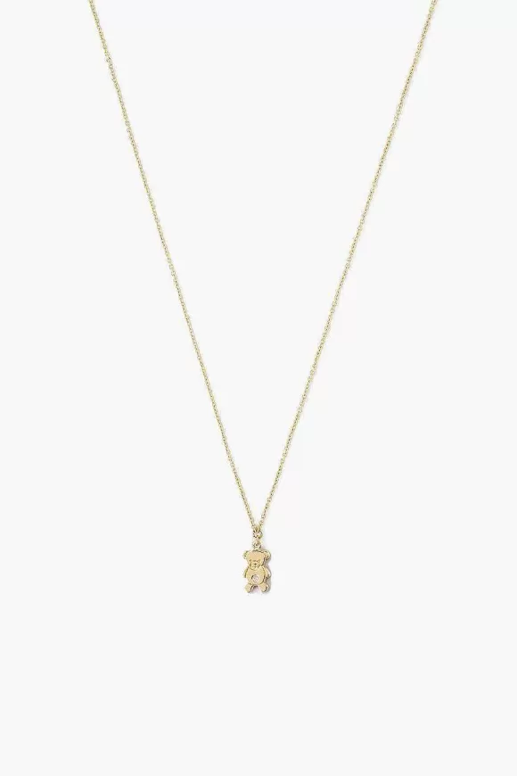 Chan Luu 14K Gold Teddy Bear Necklace With Diamond Inlay Sale