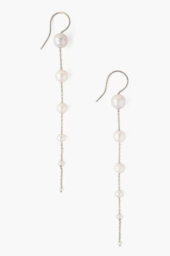 Chan Luu 14K Graduated White Pearl Earrings Best