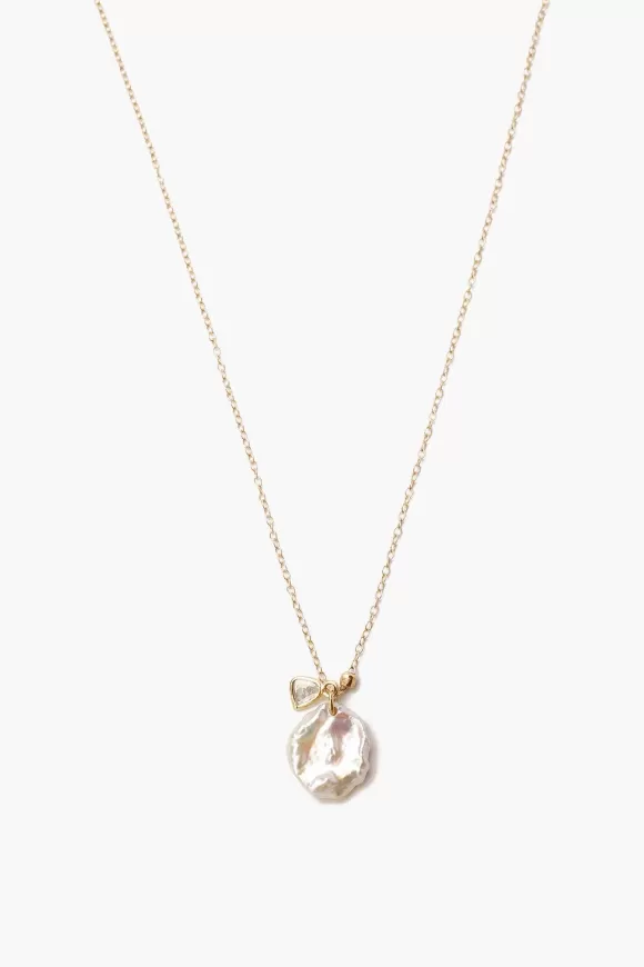 Chan Luu 14K Keshi Pearl And Sliced Champagne Diamond Necklace Clearance