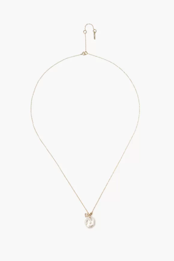 Chan Luu 14K Keshi Pearl And Sliced Champagne Diamond Necklace Clearance