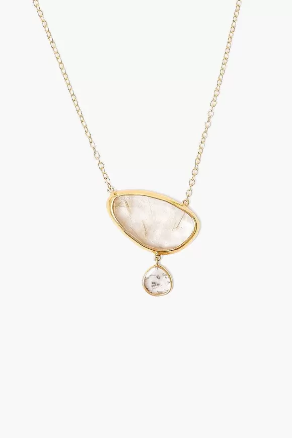 Chan Luu 14K Quartz Diamond Drop Gold Cliff Necklace Online