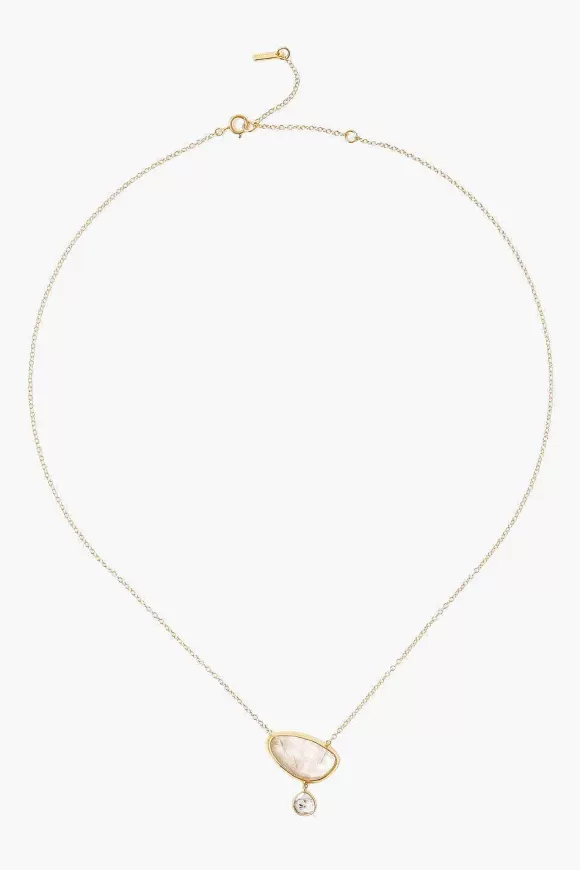 Chan Luu 14K Quartz Diamond Drop Gold Cliff Necklace Online