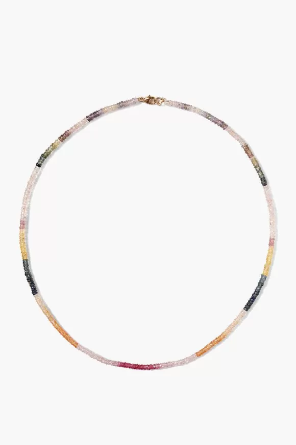 Chan Luu 14K Rainbow Heishi Necklace Sapphire Mix Flash Sale