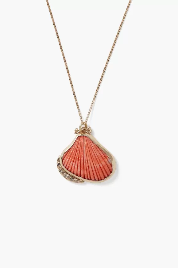 Chan Luu 14K Scallop Shell Necklace Coral Cheap