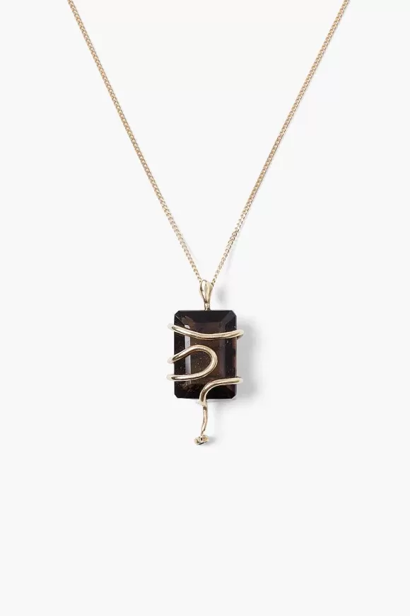 Chan Luu 14K Serpent Necklace Smoky Quartz Online