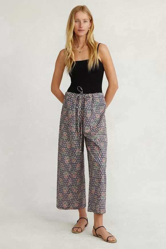 Chan Luu Alice Block Print Drawstring Pant Blue Mix Flash Sale