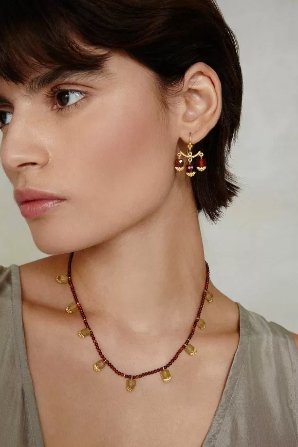 Chan Luu Anahi Chandelier Earrings Hessonite Sale