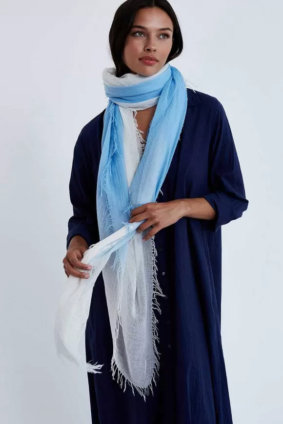 Chan Luu Baby Blue Dip-Dyed Cashmere And Silk Scarf Shop