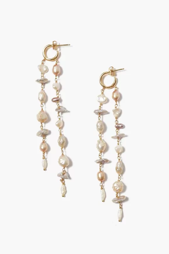 Chan Luu Bali Waterfall Earrings Champagne Mix Outlet