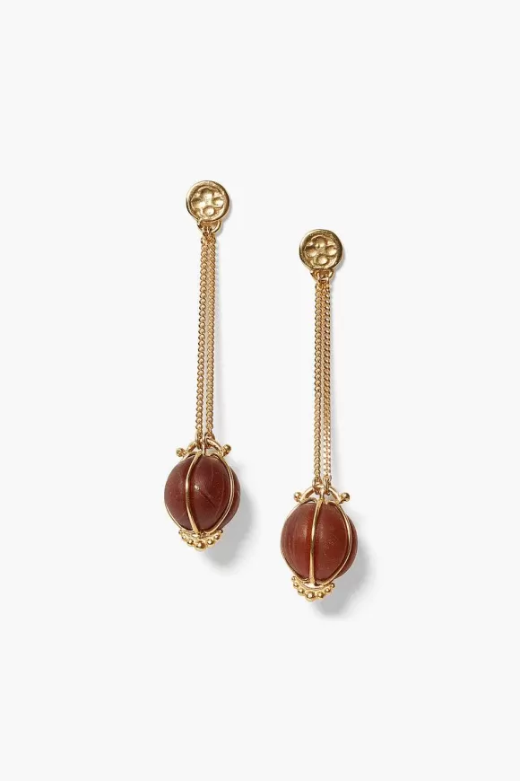 Chan Luu Balloon Drop Earrings Red Mix Fashion