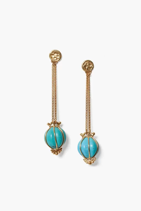 Chan Luu Balloon Drop Earrings Turquoise Sale