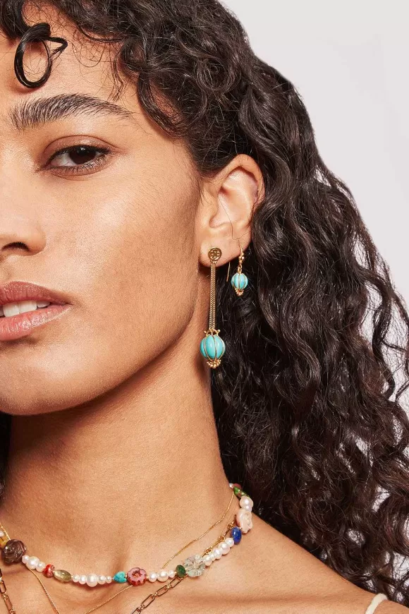 Chan Luu Balloon Drop Earrings Turquoise Sale