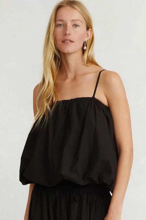 Chan Luu Balloon Poplin Top Caviar Outlet