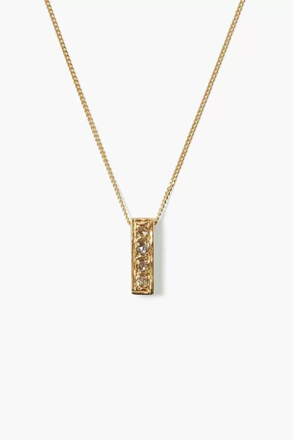 Chan Luu Bar Diamond Necklace Yellow Gold Discount