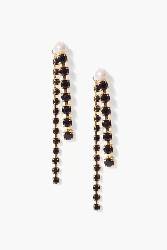 Chan Luu Black Crystal And Gold Duo Earrings Best