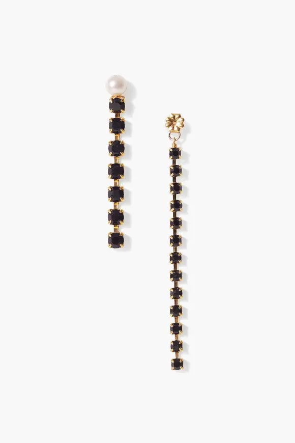 Chan Luu Black Crystal And Gold Duo Earrings Best