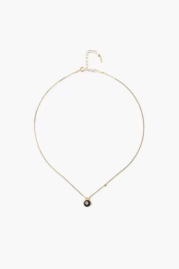 Chan Luu Black Evil Eye Necklace With Champagne Diamond Best Sale