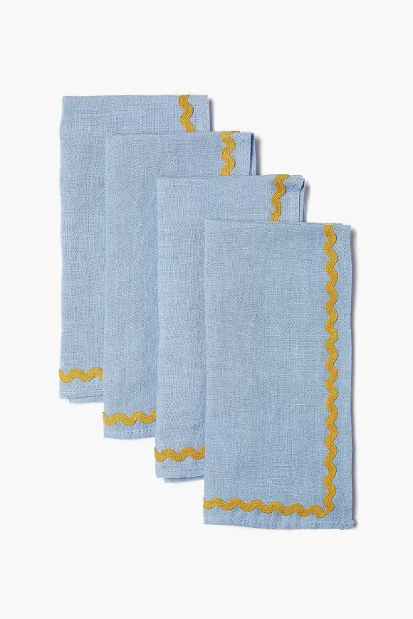 Chan Luu Blue Heron Wavy Napkin Set Store