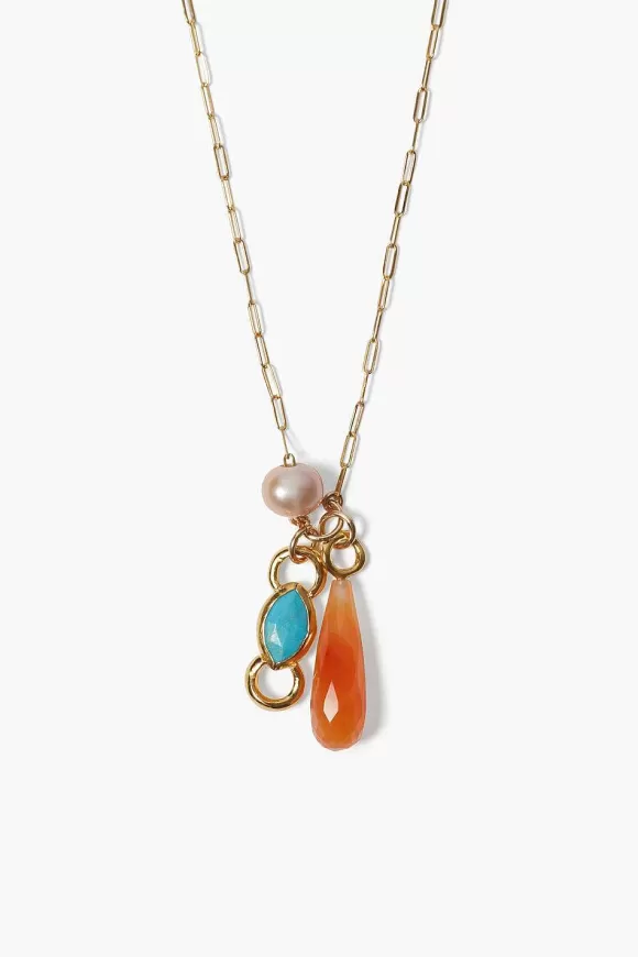 Chan Luu Castillo Charm Necklace Turquoise Mix Shop