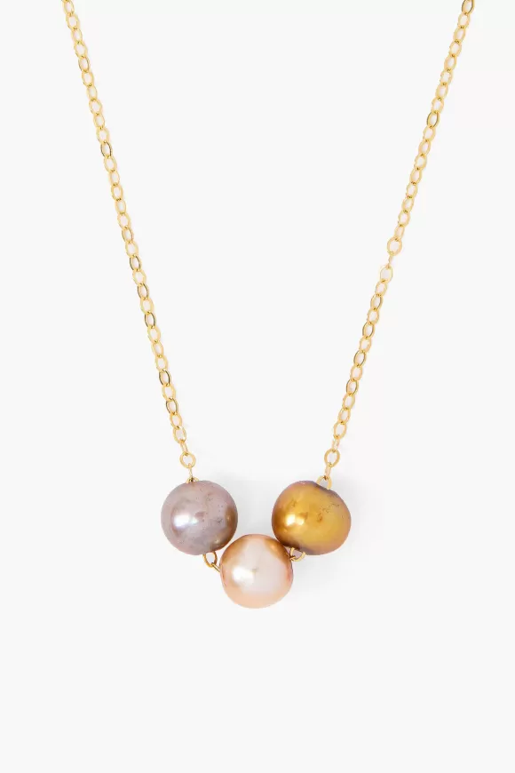 Chan Luu Champagne Mix Pearl Trinity Necklace Hot