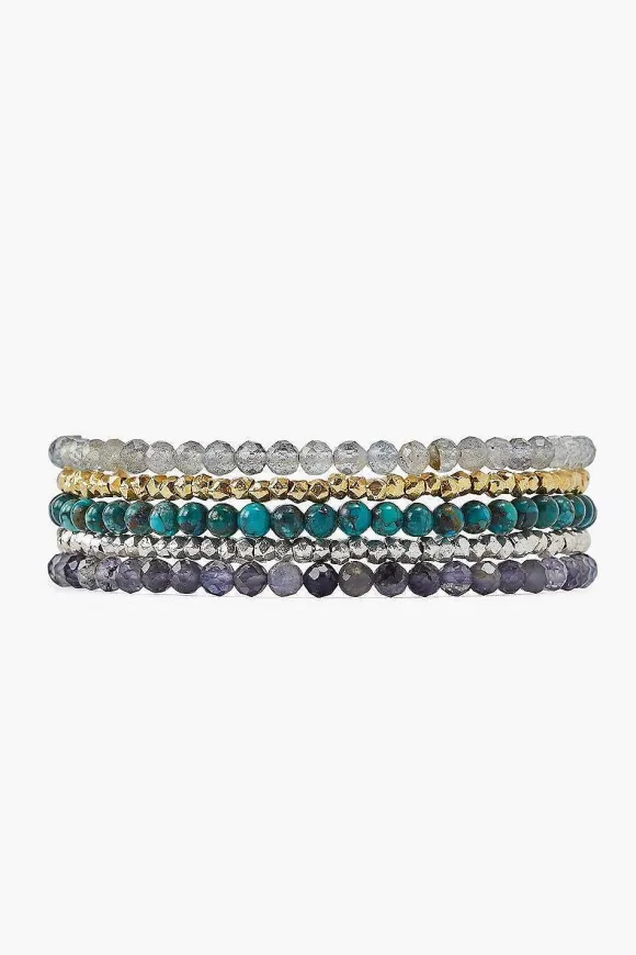 Chan Luu Compressed Turquoise Mix Naked Five Wrap Bracelet Outlet