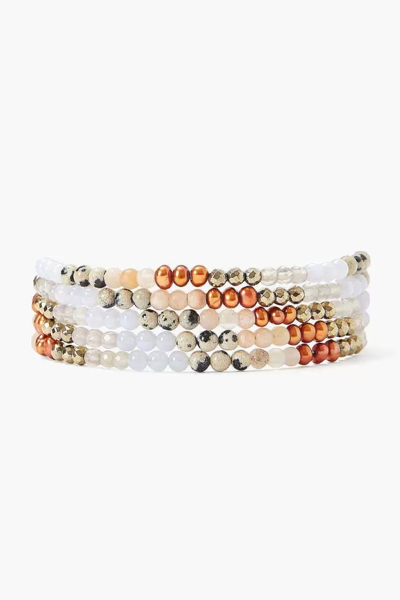 Chan Luu Copper Pearl Mix Gradient Naked Wrap Bracelet New