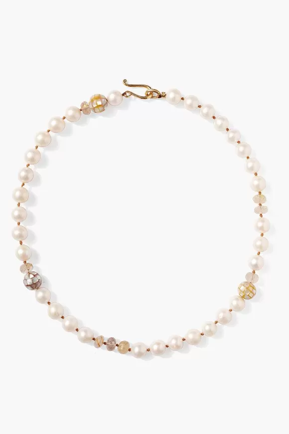 Chan Luu Crest Necklace White Pearl Mix Online