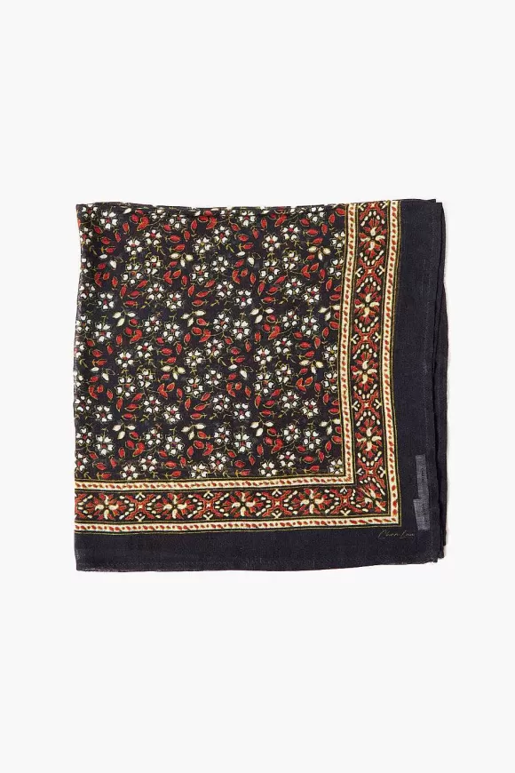 Chan Luu Daisy Floral Print Bandana Black Best