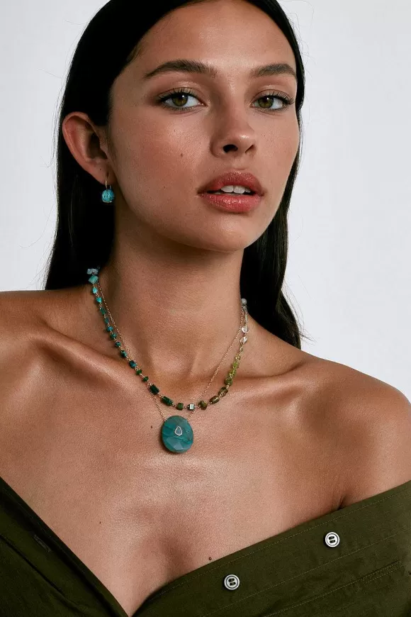 Chan Luu Daphne Beaded Necklace Turquoise Mix Best