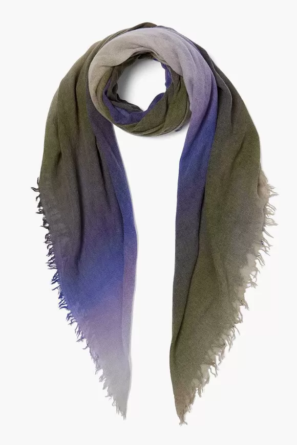 Chan Luu Dazzling Blue Ombre Cashmere Scarf Fashion