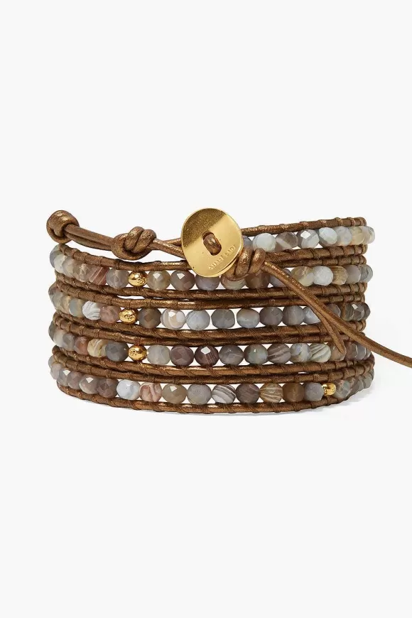 Chan Luu Denali Wrap Bracelet Botswana Agate Best Sale