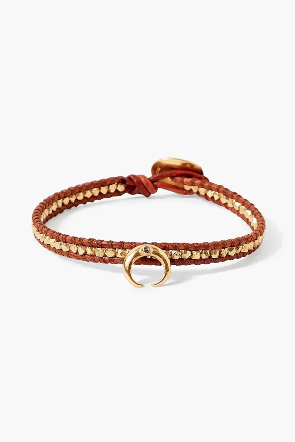 Chan Luu Diamond Bull Horn Single Wrap Bracelet Brown Shop