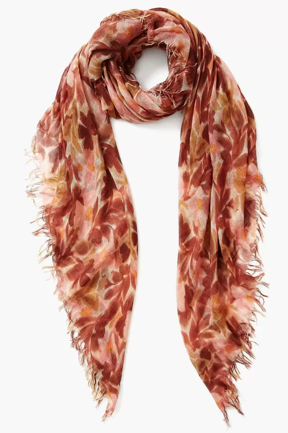 Chan Luu Dusty Rose Floral Cashmere And Silk Scarf Store