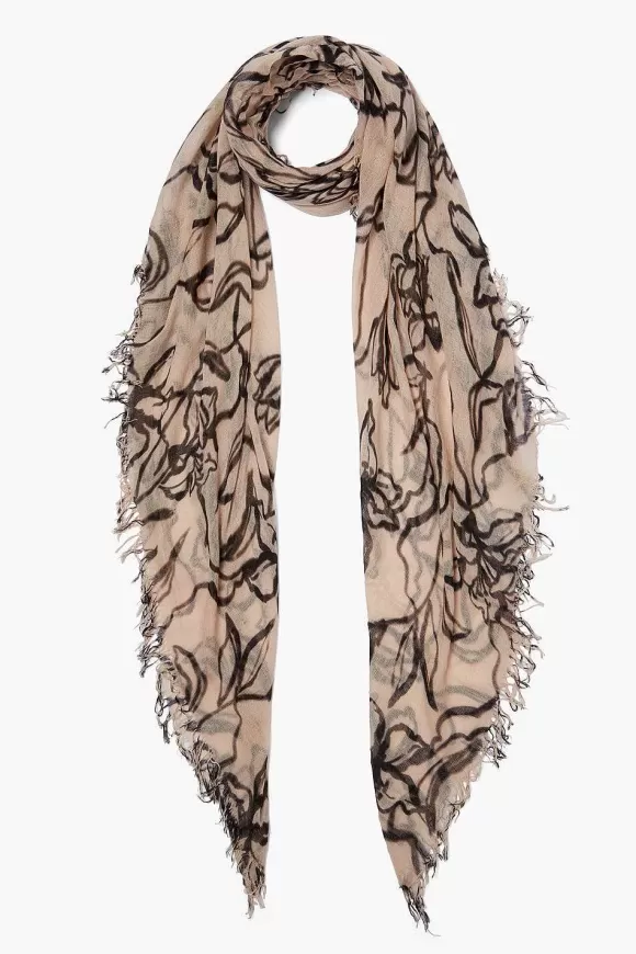 Chan Luu Egret Painterly Floral Cashmere And Silk Scarf Flash Sale