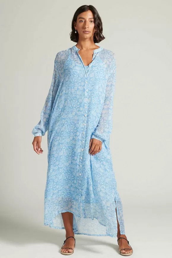 Chan Luu Eloise Floral Dress Baby Blue Flash Sale