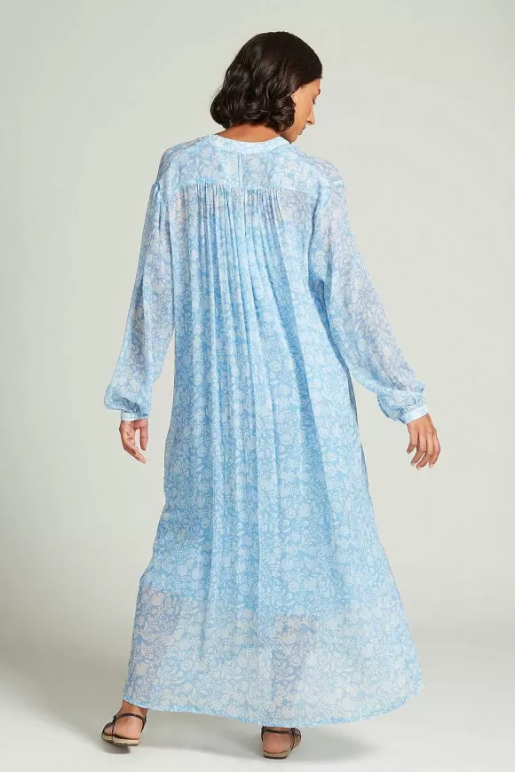 Chan Luu Eloise Floral Dress Baby Blue Flash Sale