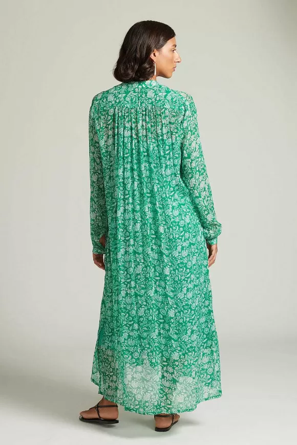 Chan Luu Eloise Floral Dress Verdant Green Best Sale