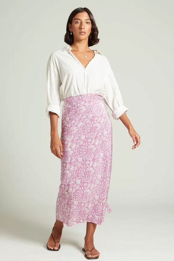 Chan Luu Eloise Floral Wrap Skirt Mulberry Sale