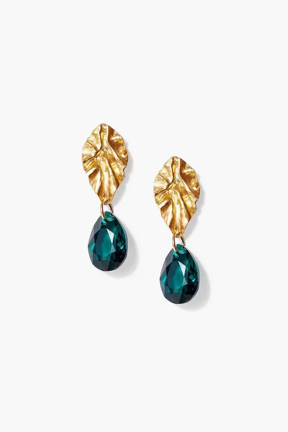 Chan Luu Emerald And Gold Masquerade Earrings Clearance