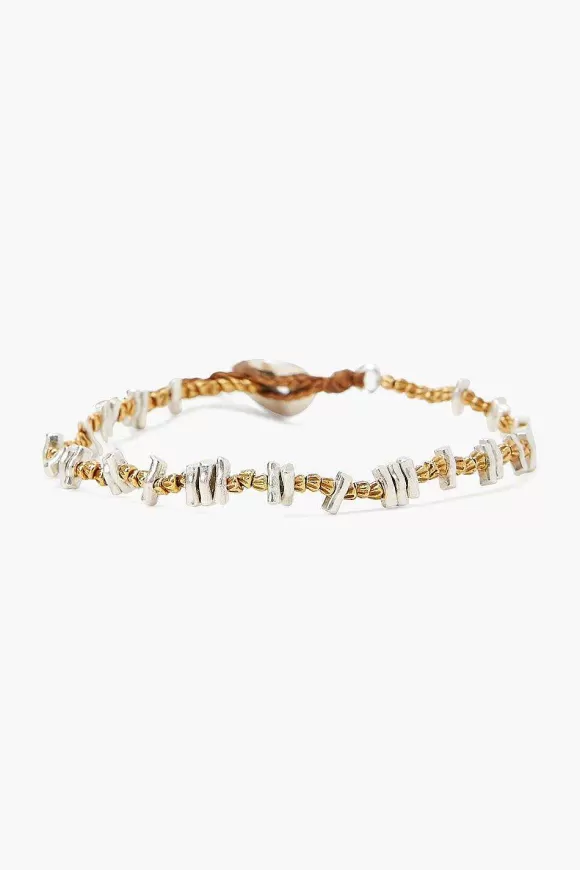 Chan Luu Etched Silver And Gold Nugget Bracelet Outlet