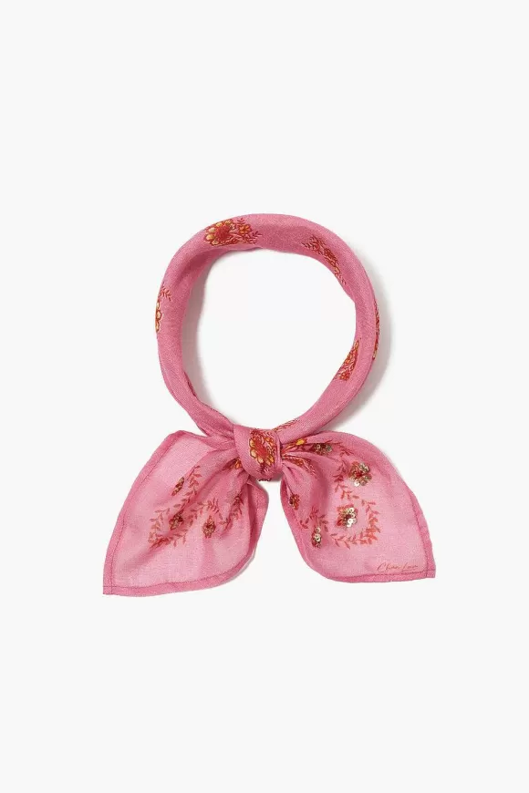 Chan Luu Floral Print Bandana Fuchsia Pink Online