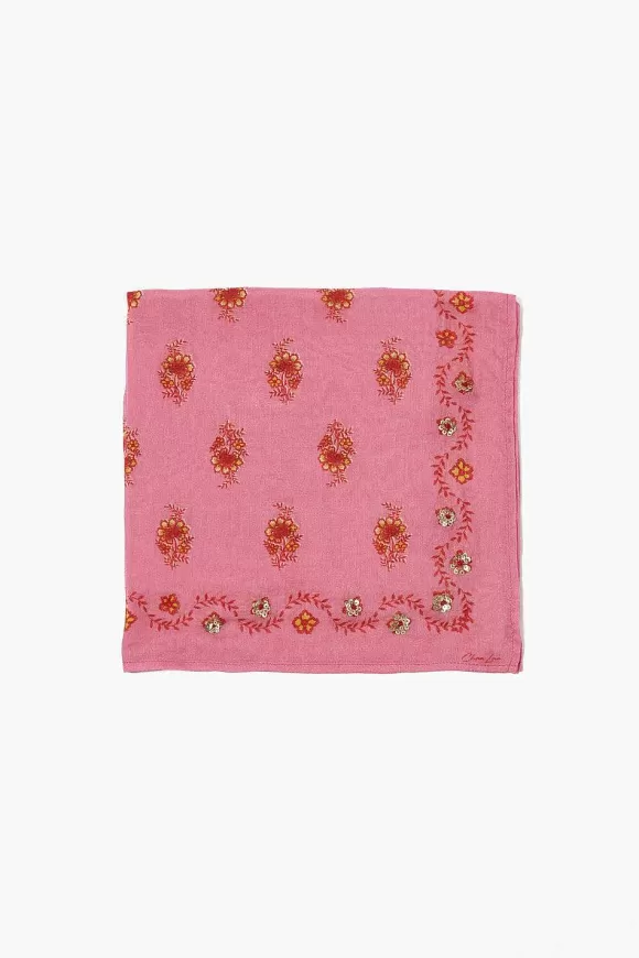 Chan Luu Floral Print Bandana Fuchsia Pink Online