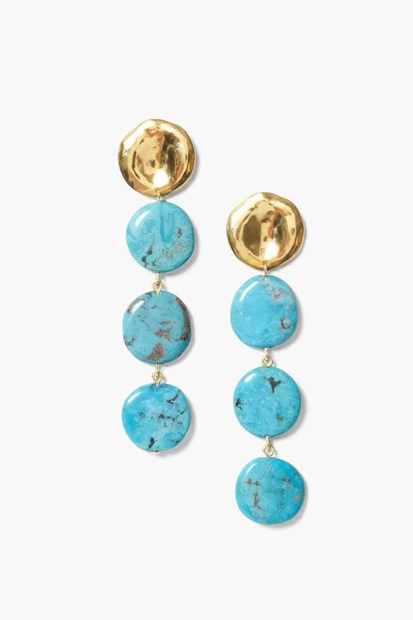 Chan Luu Four Tiered Coin Earrings Turquoise Shop