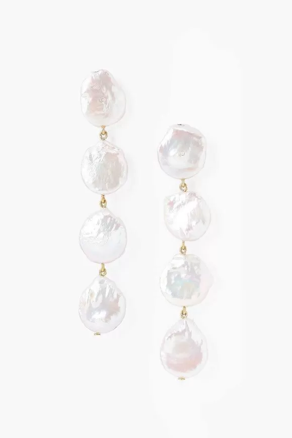 Chan Luu Four Tiered White Keshi Pearl Earrings Shop