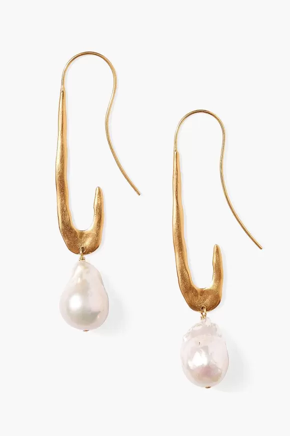 Chan Luu Gala Crescent Pearl Earrings Maxi Gold Discount