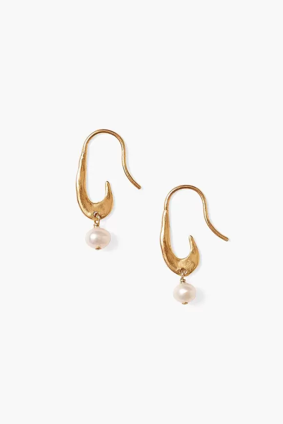 Chan Luu Gala Crescent Pearl Earrings Mini Gold Online